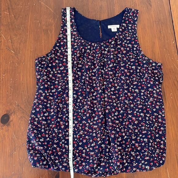 Xhilaration Womens Medium Tank Top Blouse Floral Blue Red White Scoop Neckline - Picture 7 of 8